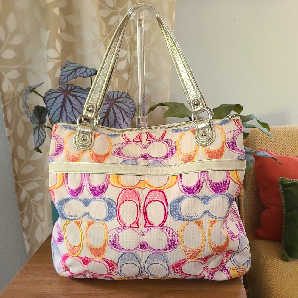 Coach Multicolor Poppy Tote - Large - Picture 3 of 11